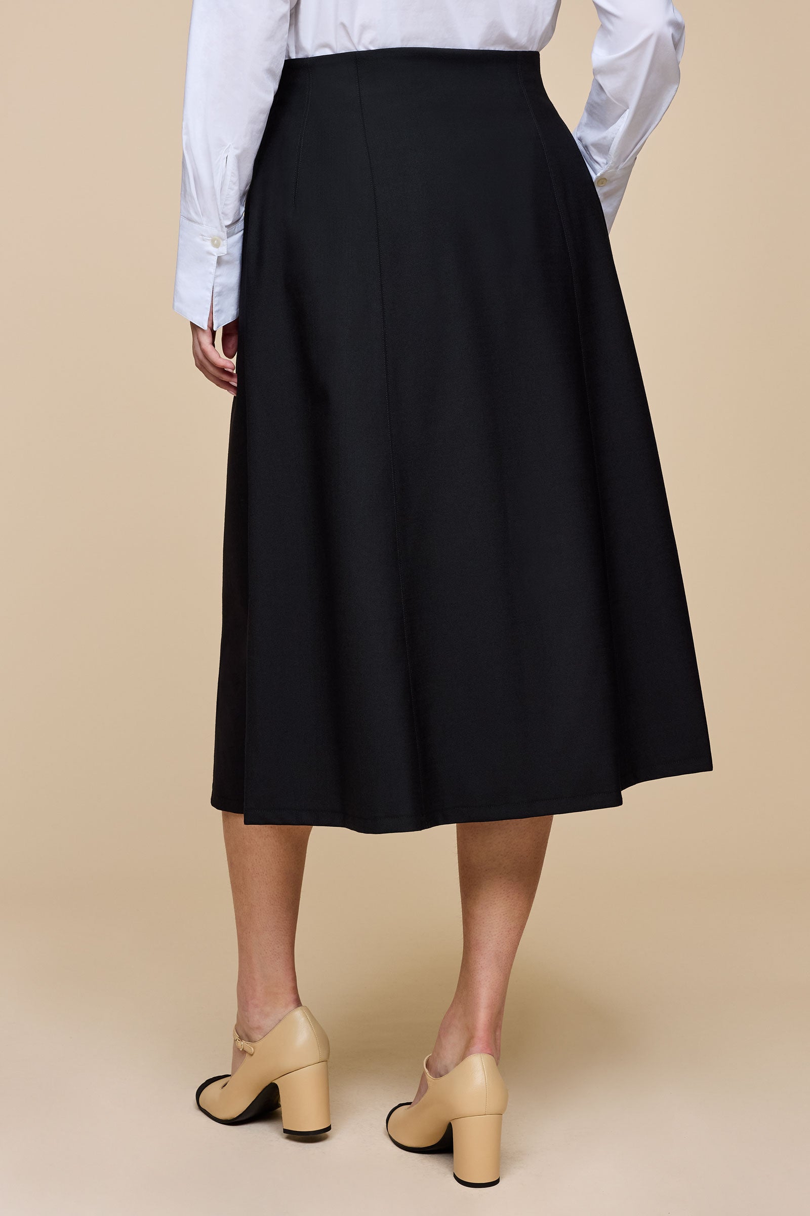 Panelled Black Skirt