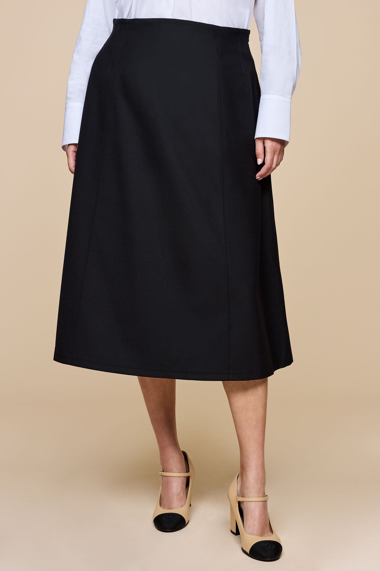 Panelled Black Skirt
