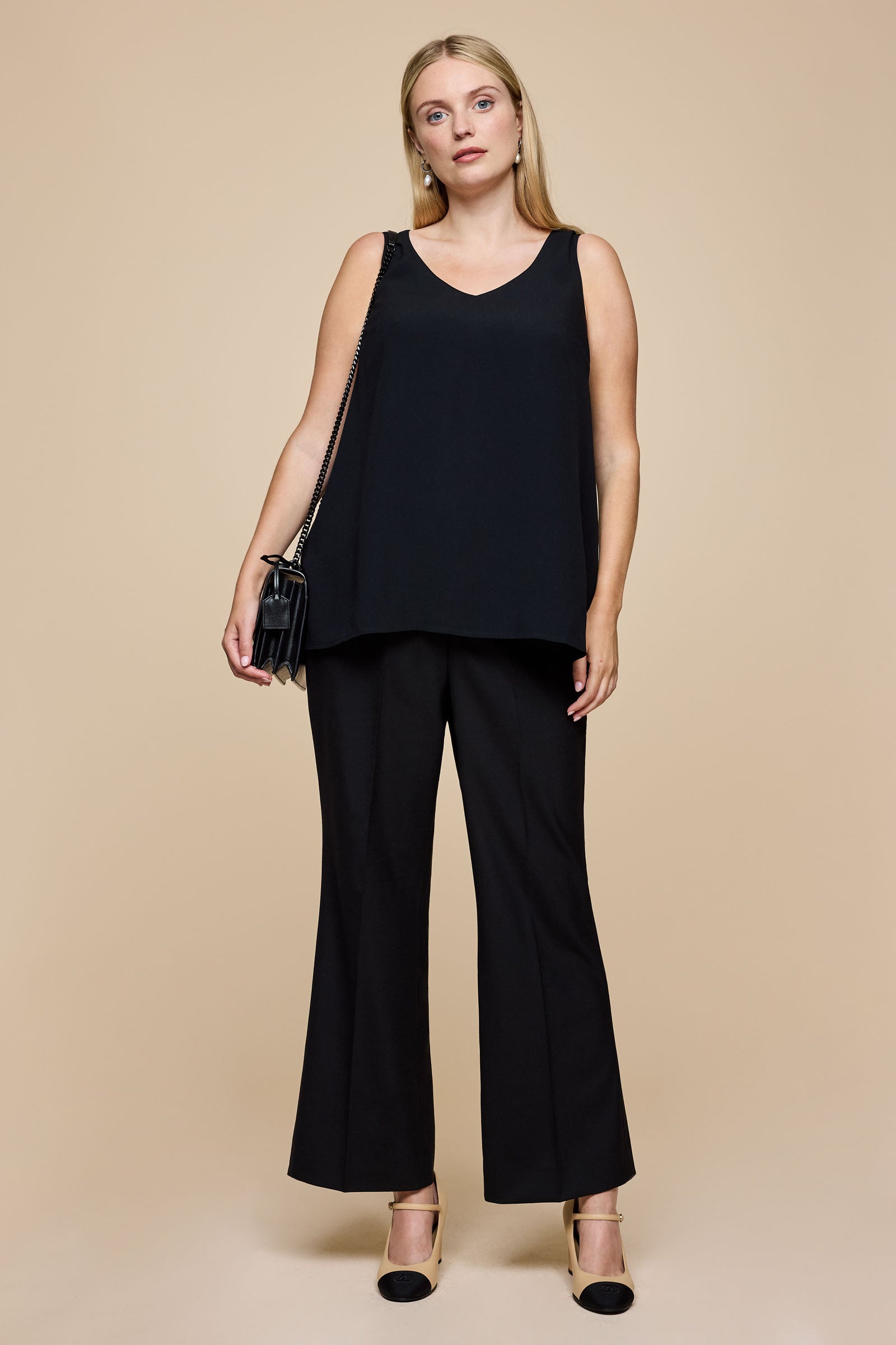 Plus size Black Straight leg trousers THE HOUR