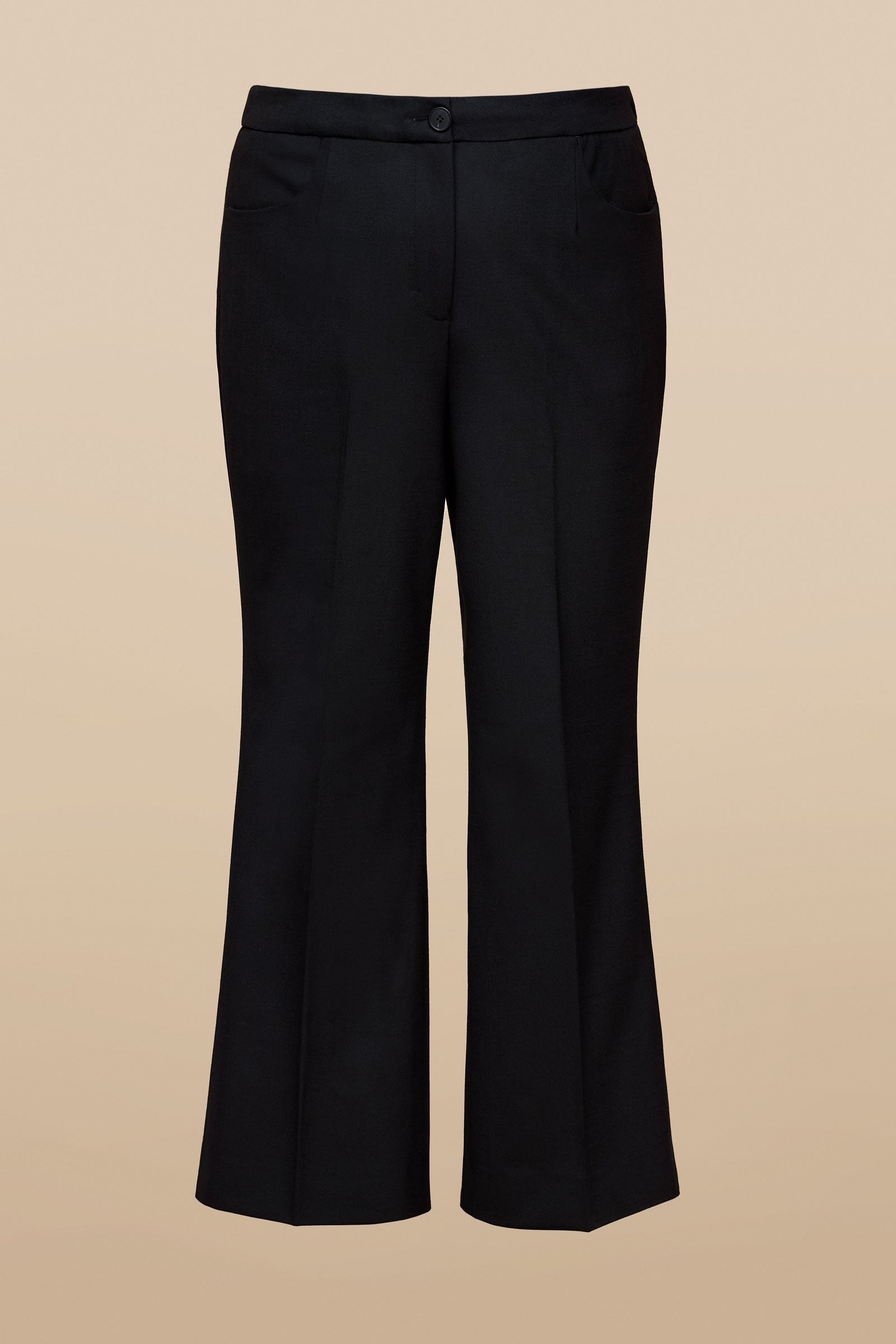 Plus-size black wool trousers THE HOUR