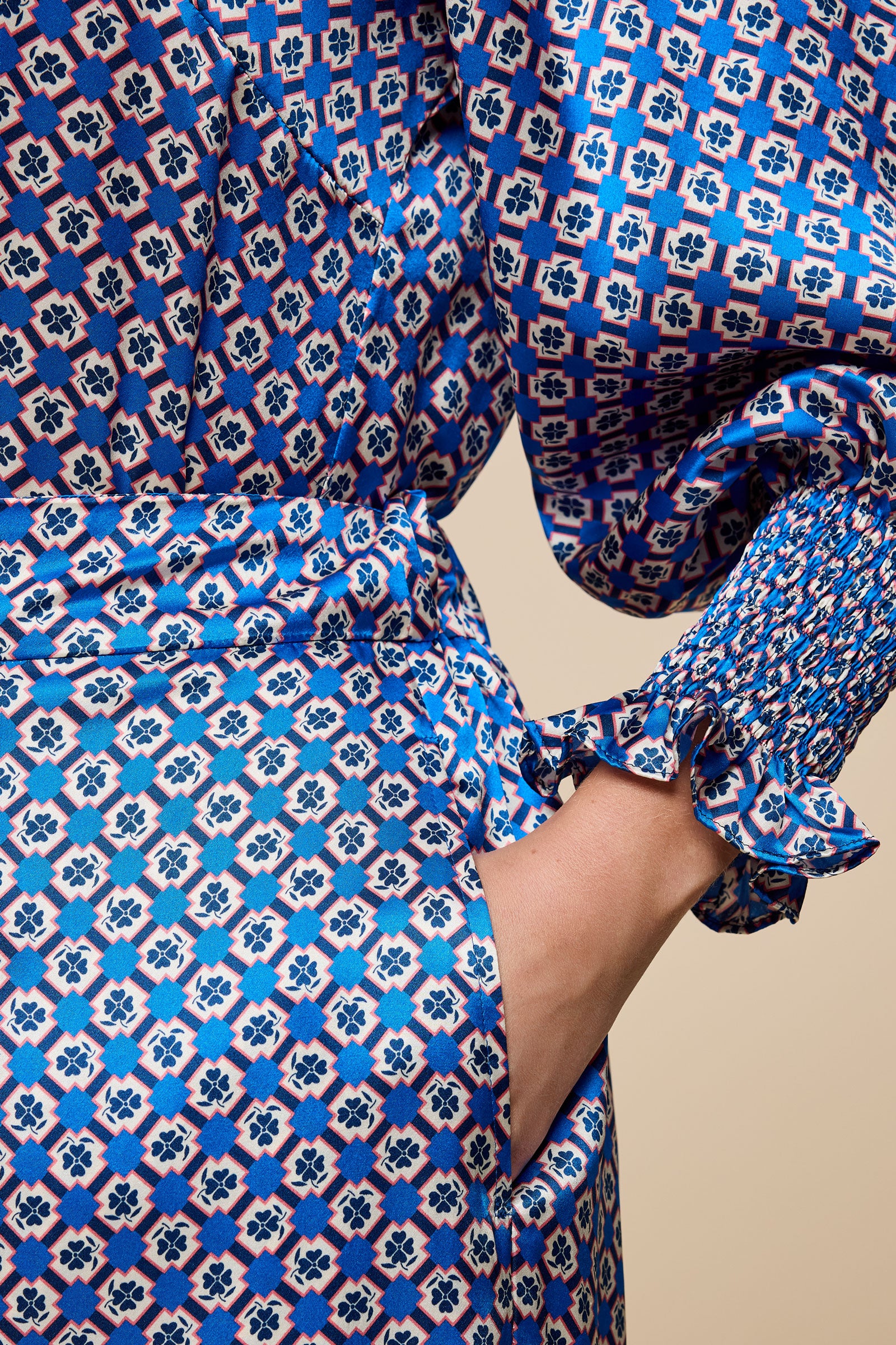 Blue Liberty Print Silk Palazzo Trousers Plus-size | THE HOUR