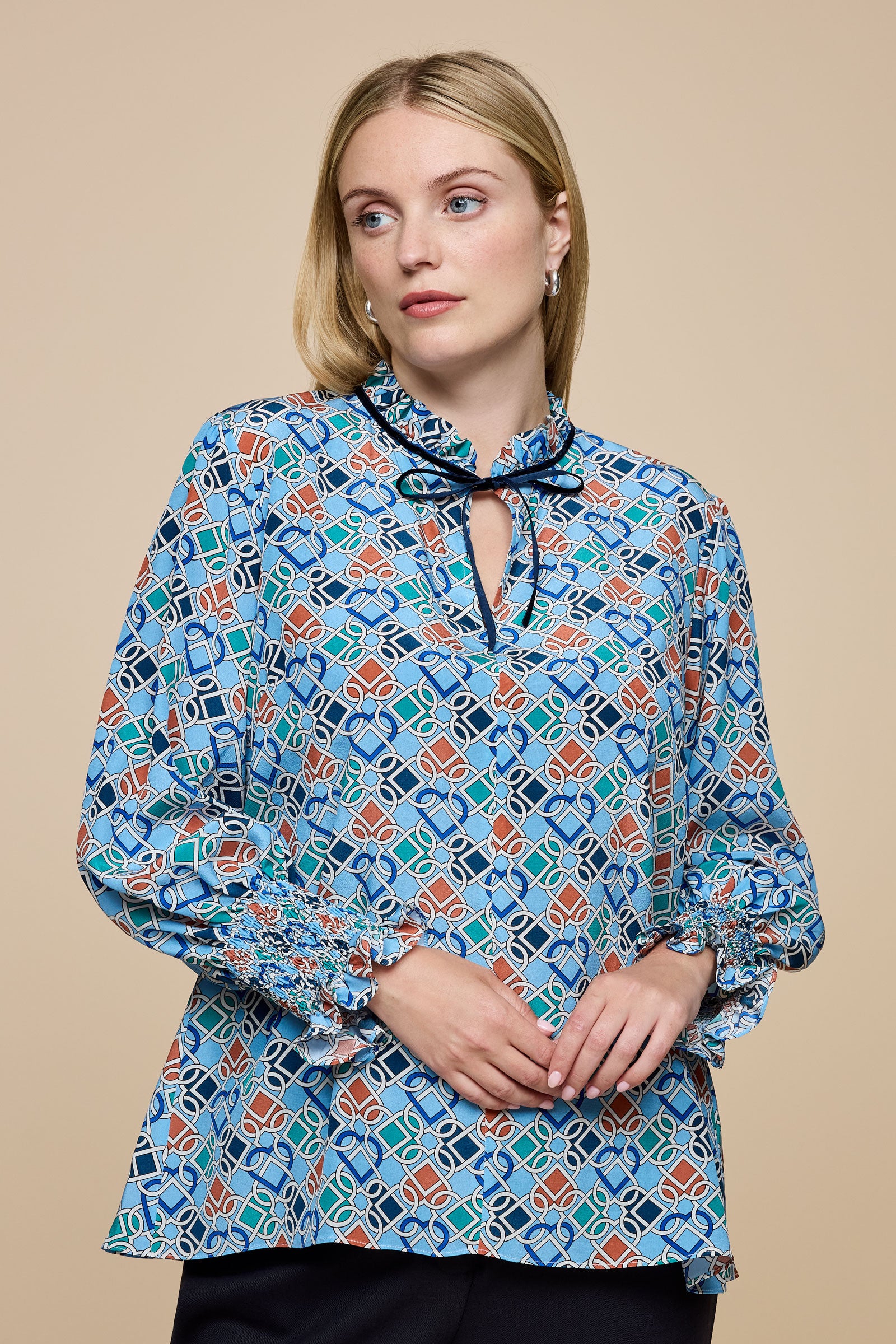 Forever Love Liberty Silk Plus-size Designer Blouse |THE HOUR front