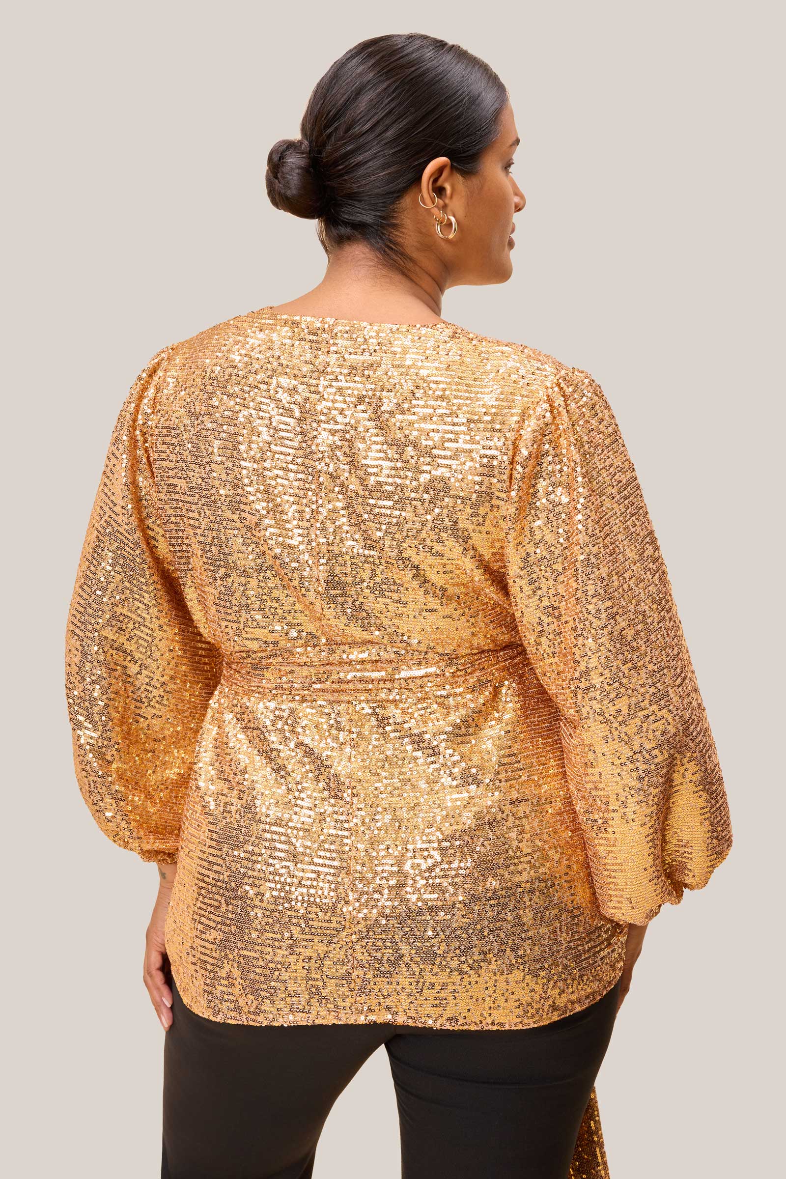 Gold Sequined Party Blouse