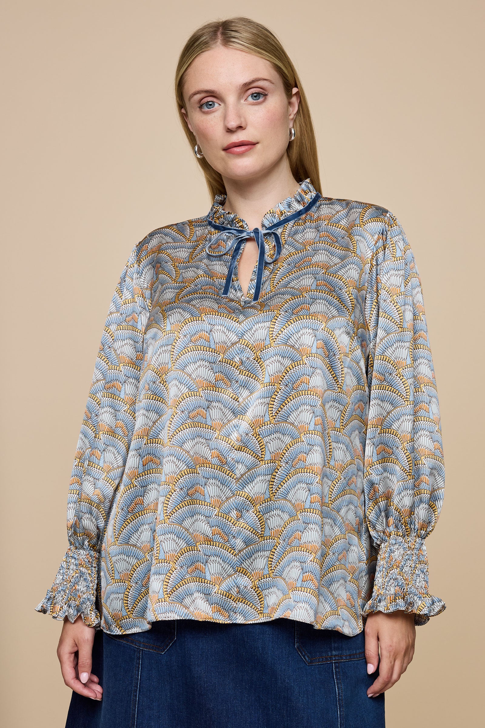 Icarus Wing Print Silk Blouse | Plus-size | THE HOUR Designer UK