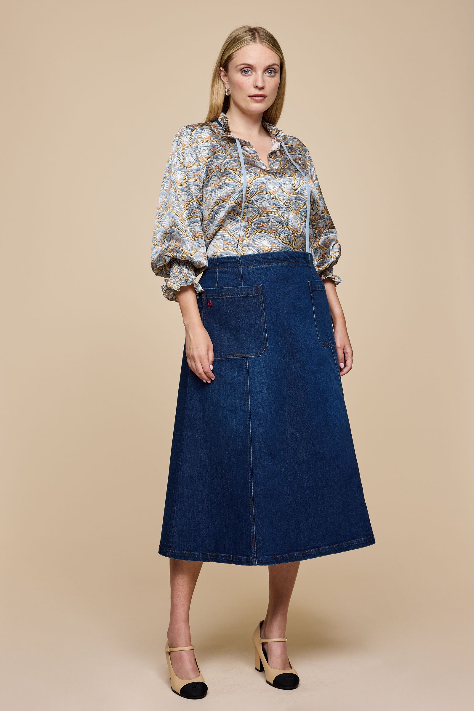 Icarus Wing Print Silk Blouse | Plus-size | THE HOUR Designer UK