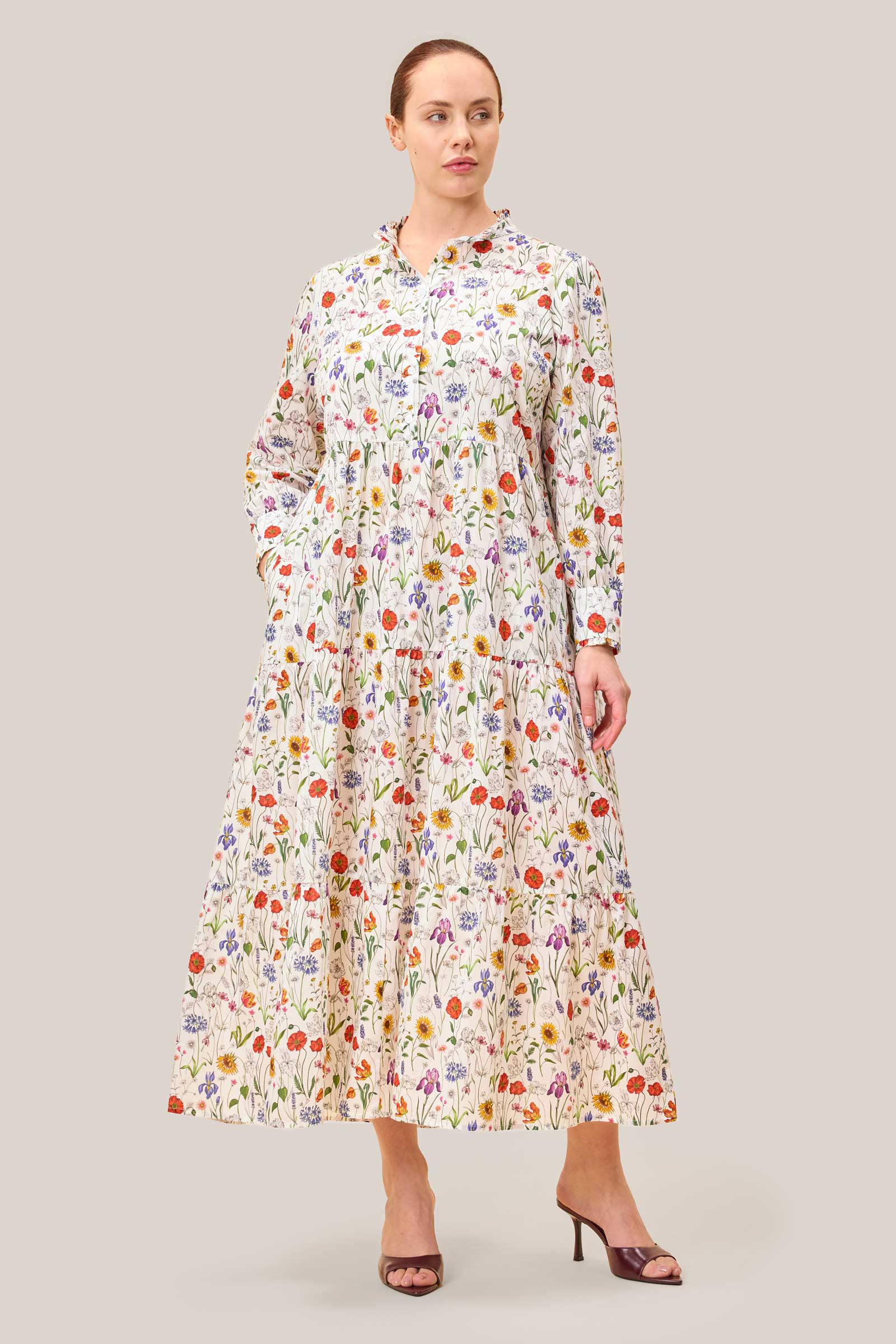 Meadow Muse Cotton Tiered Maxi Dress