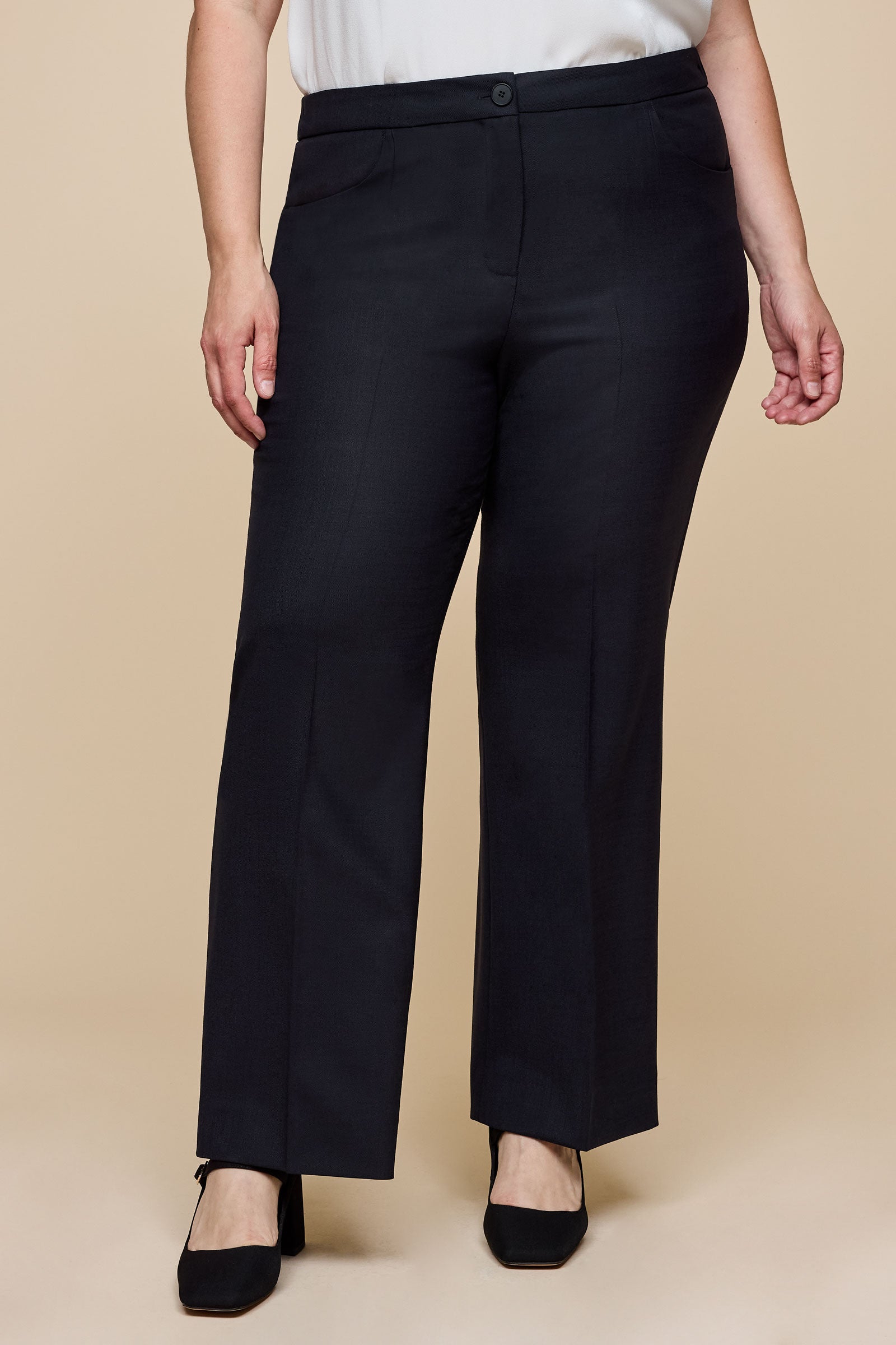 Tailored Wool Straight-leg Trousers Midnight