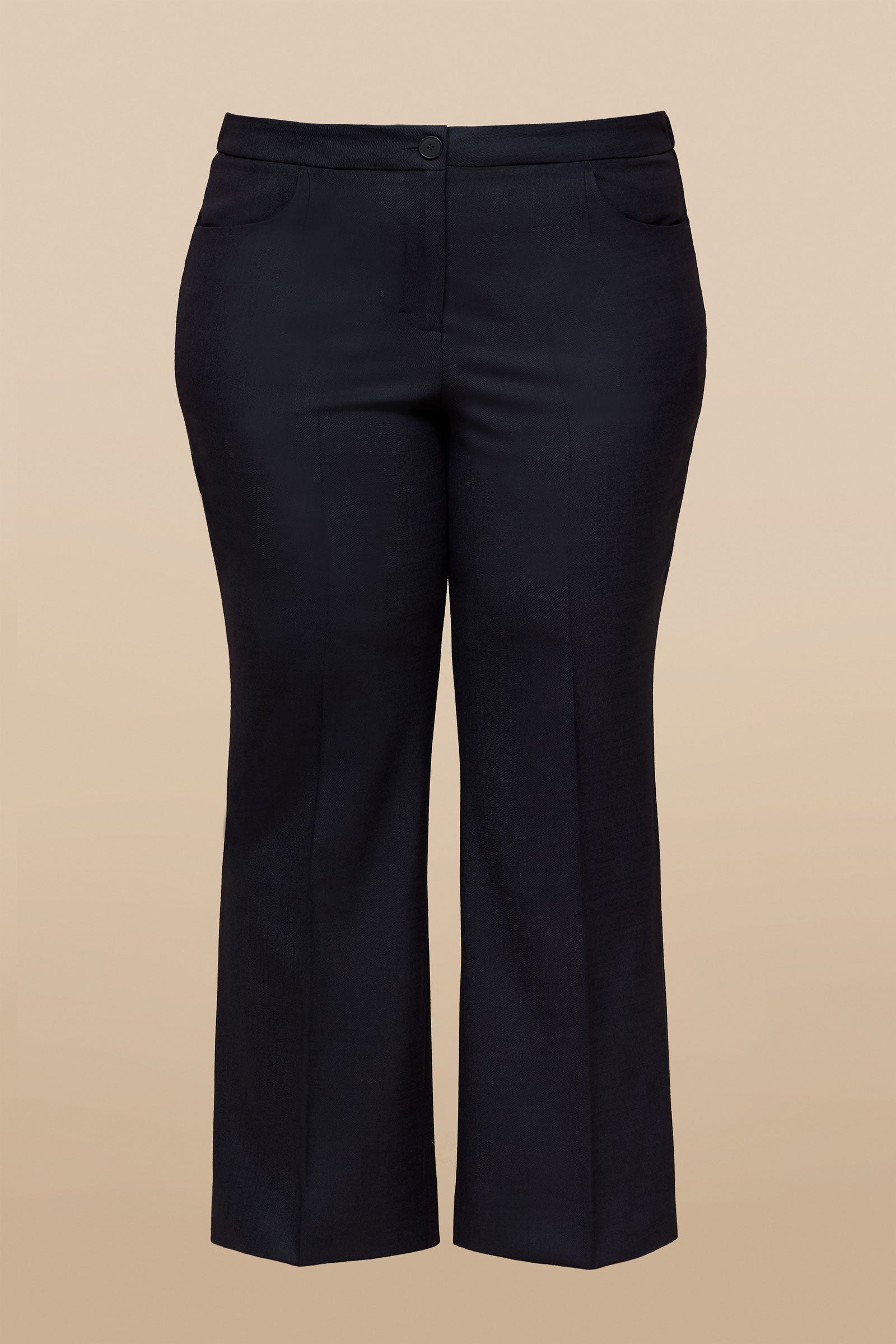 Tailored Wool Straight-leg Trousers Midnight