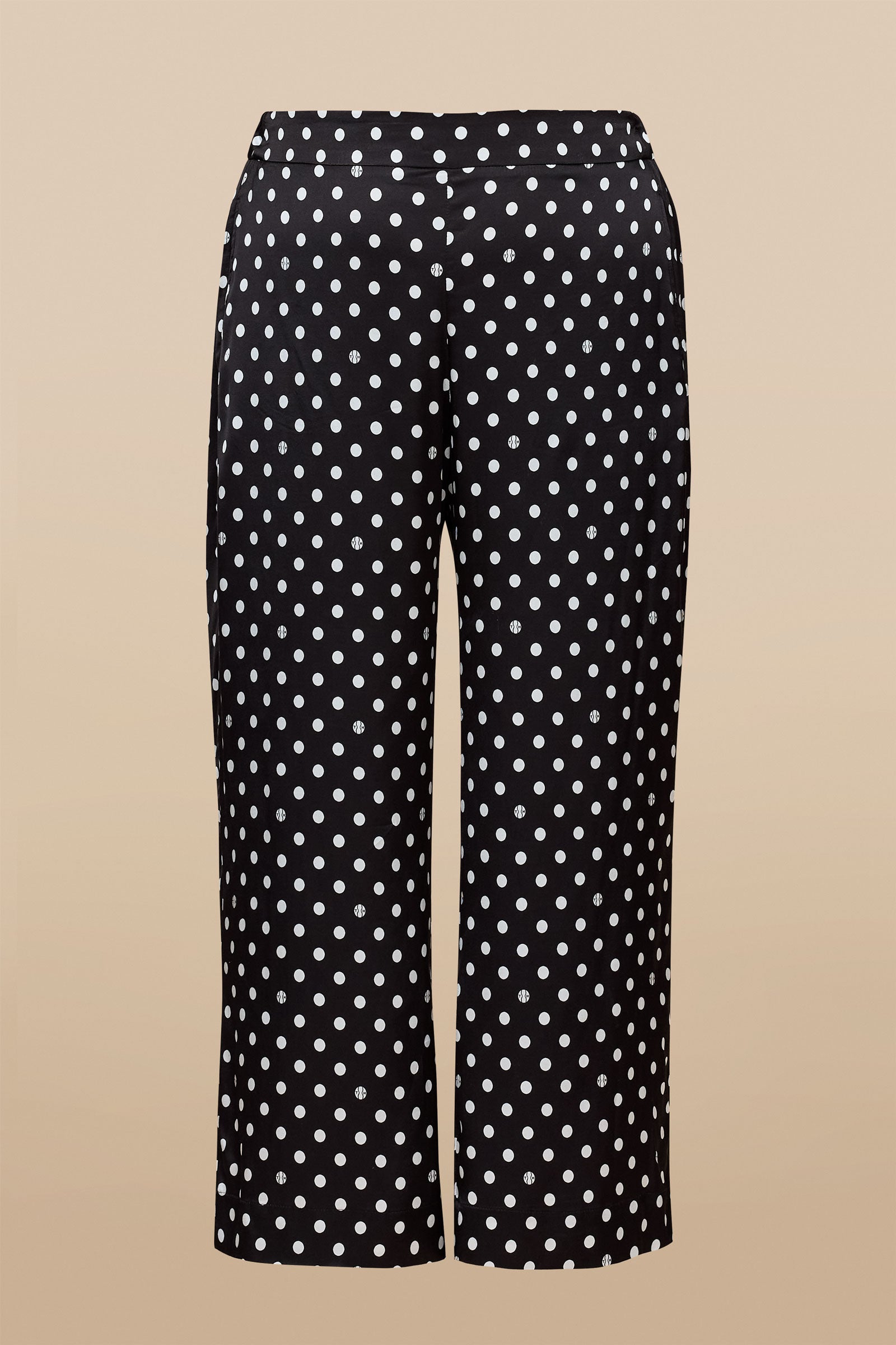 black satin polka dot trousers plus size by THE HOUR
