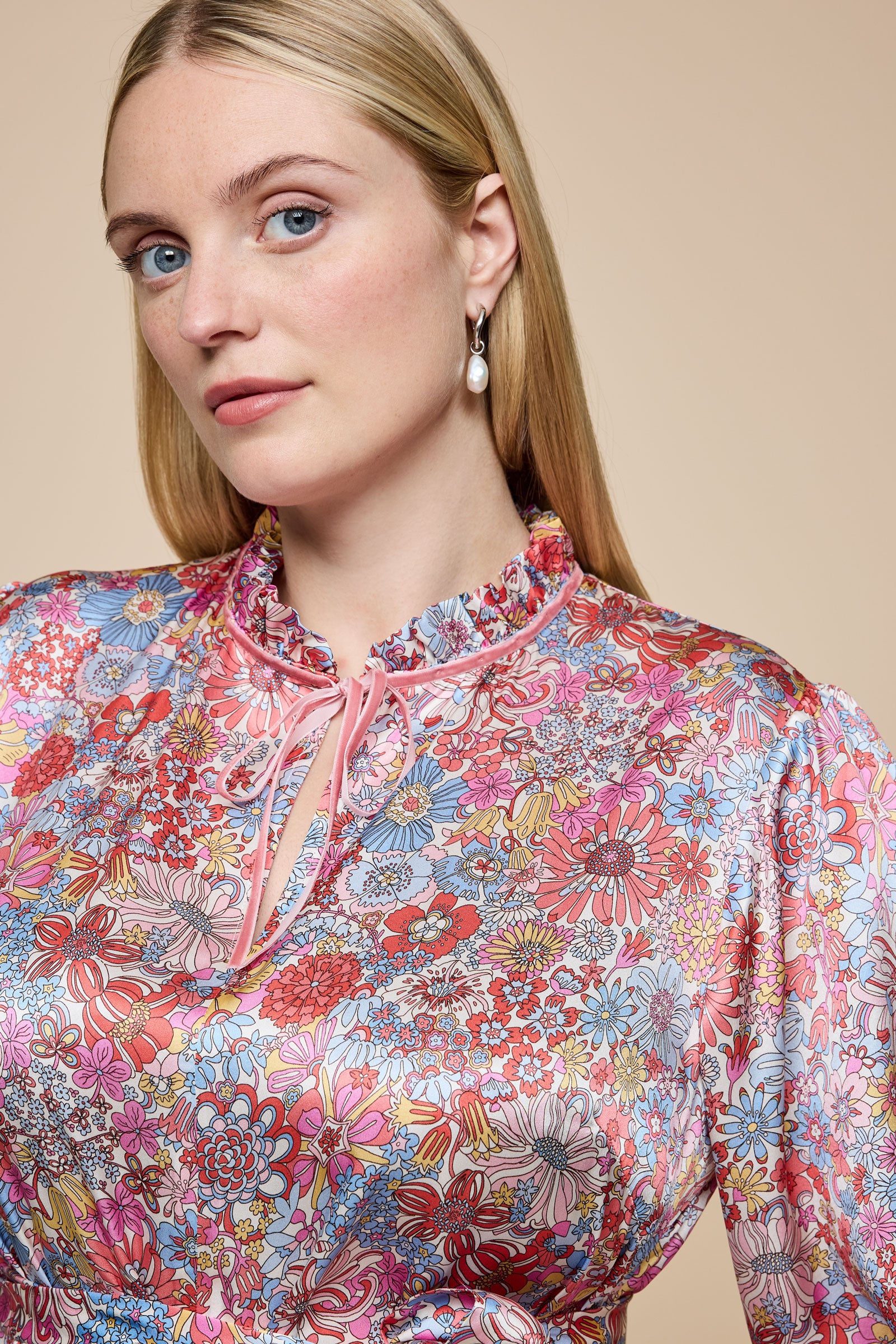 Rainbow Garden Pink Midi Dress THE HOUR X LIBERTY  PLUS-SIZE