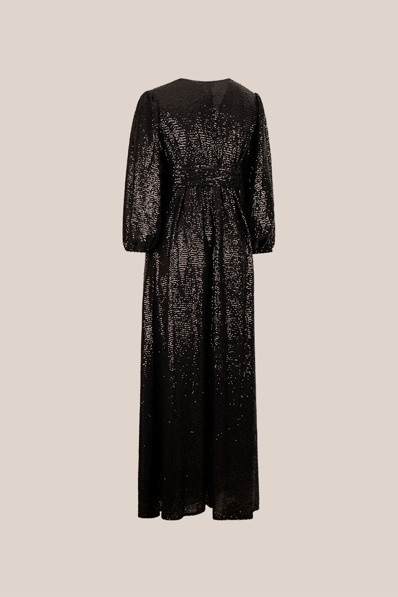 Sequined Black Gown plus-size THE HOUR back