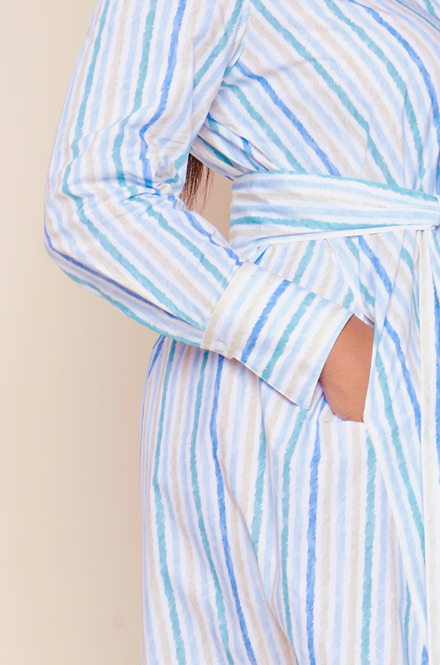 Plus-size Striped Cotton-poplin Shirt Dress  is made from luxurious Italian cotton poplin in A-line shape. Pockets. cuffs.The Hour