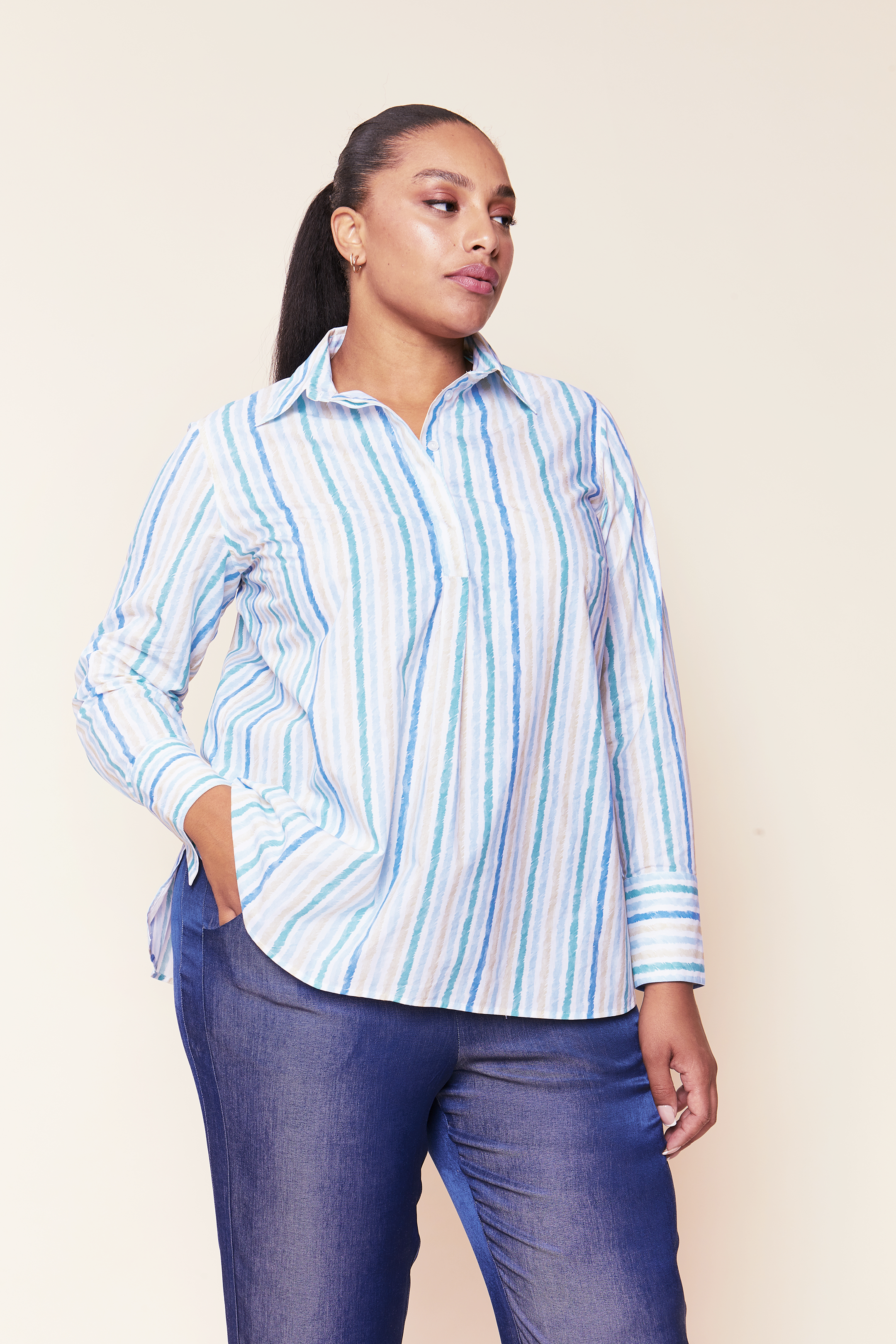 Cotton-poplin Shirt in Blue