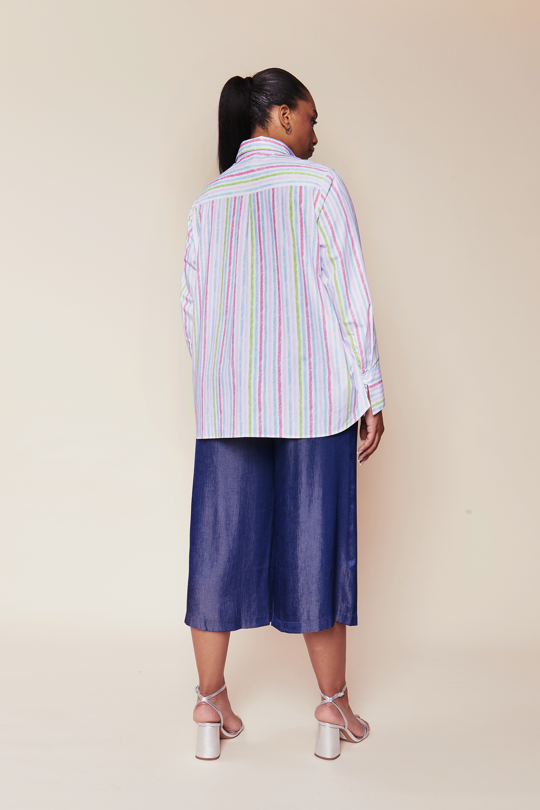 Pink Striped Cotton-poplin Shirt
