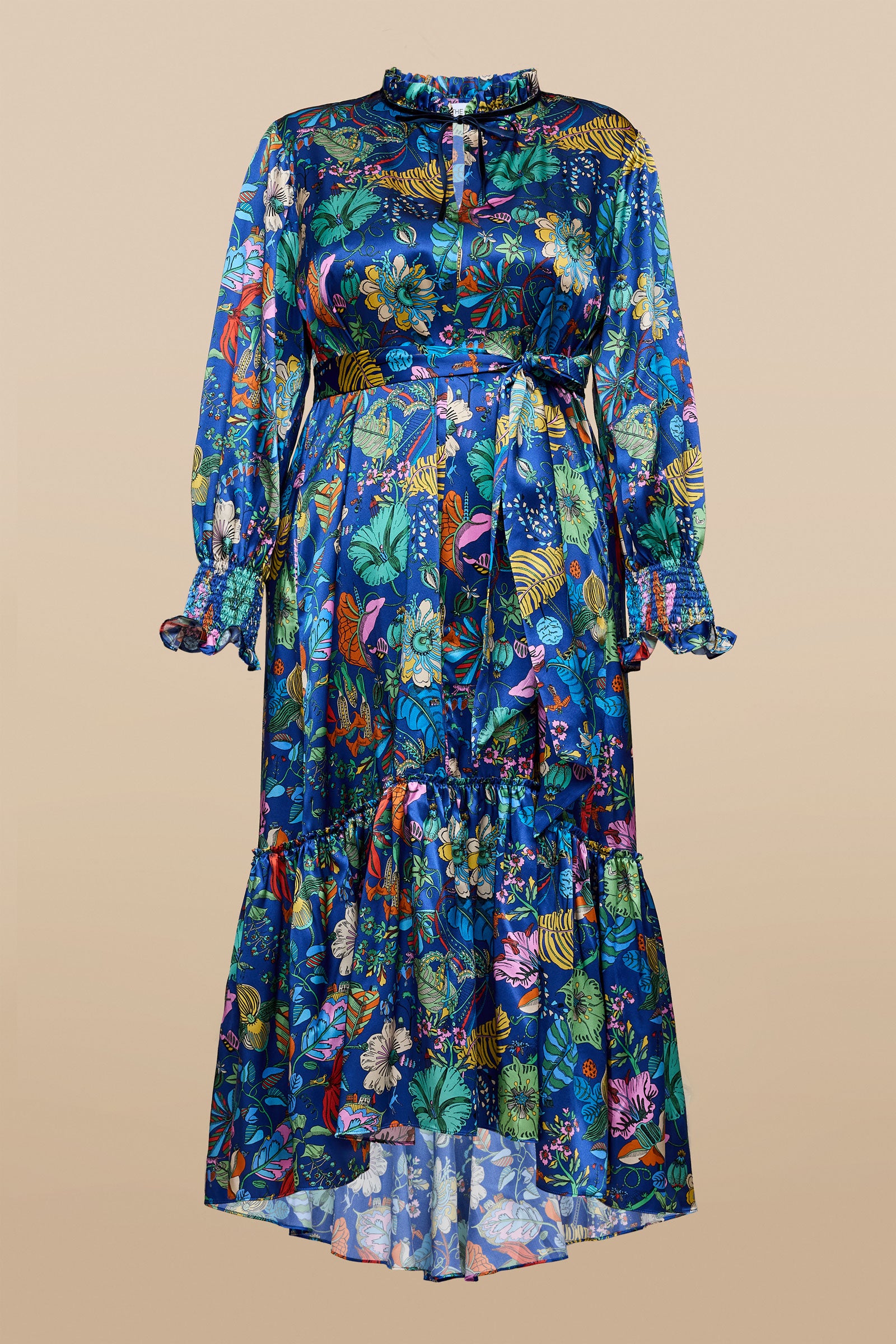 THE HOUR Blue Fantasy Land dress plus-size made with Liberty Fabrics