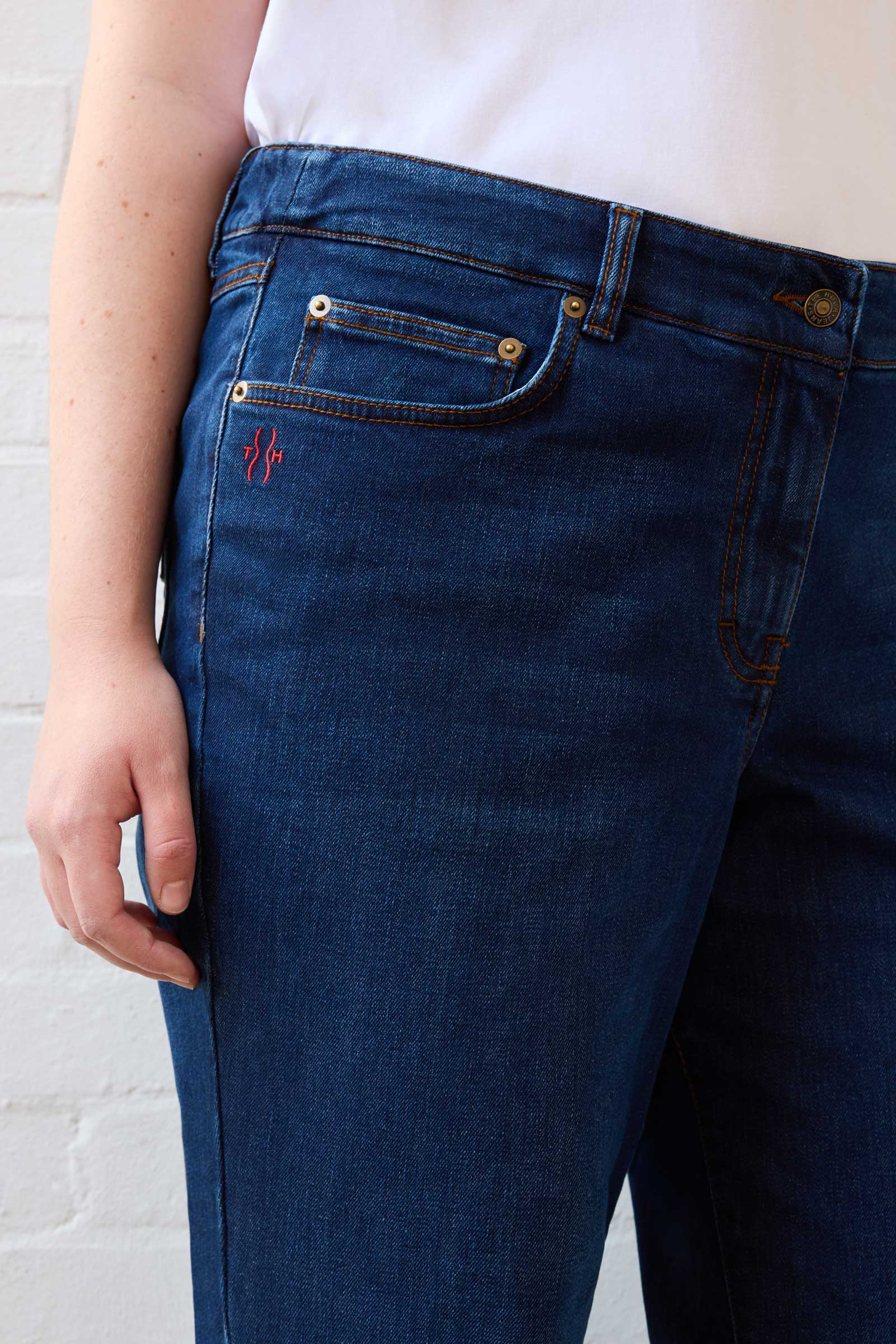 High Waisted Wide Leg Jeans – Dark Blue