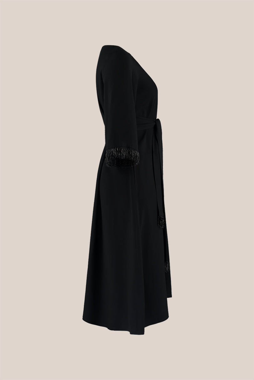 Black Embellished Plus-size Dress Side view