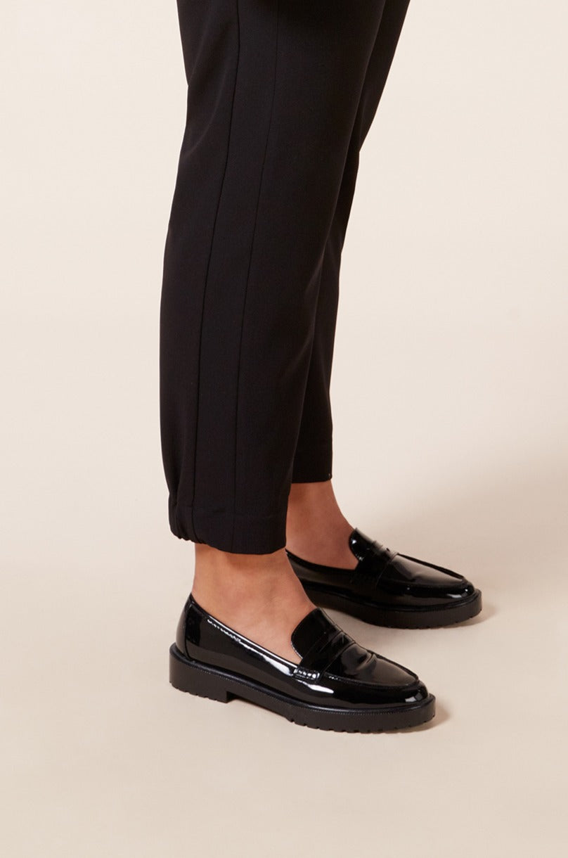 Side view of elasticated cuffed hem Smart Plus Size Jogger