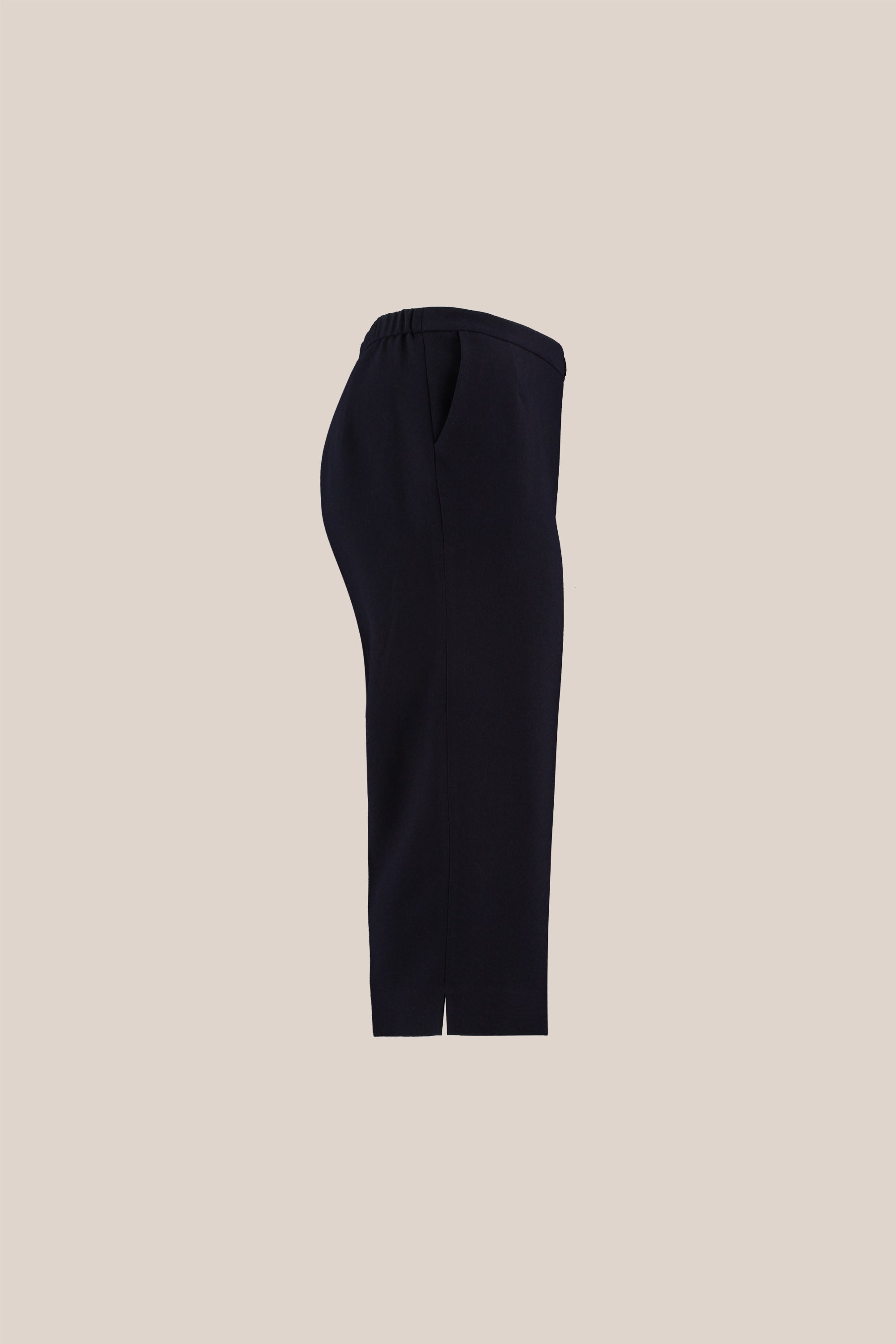 Plus size Navy High-Waist Cropped Pants with Straight Leg Cut