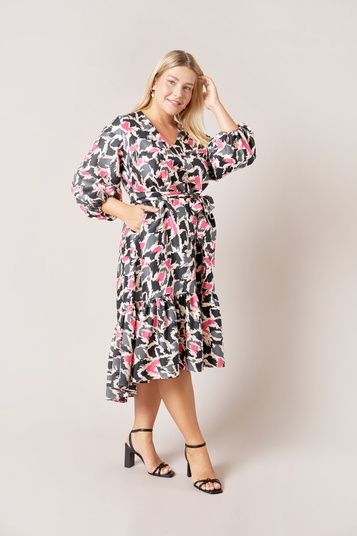 THE HOUR Silk Midi Dress plus size