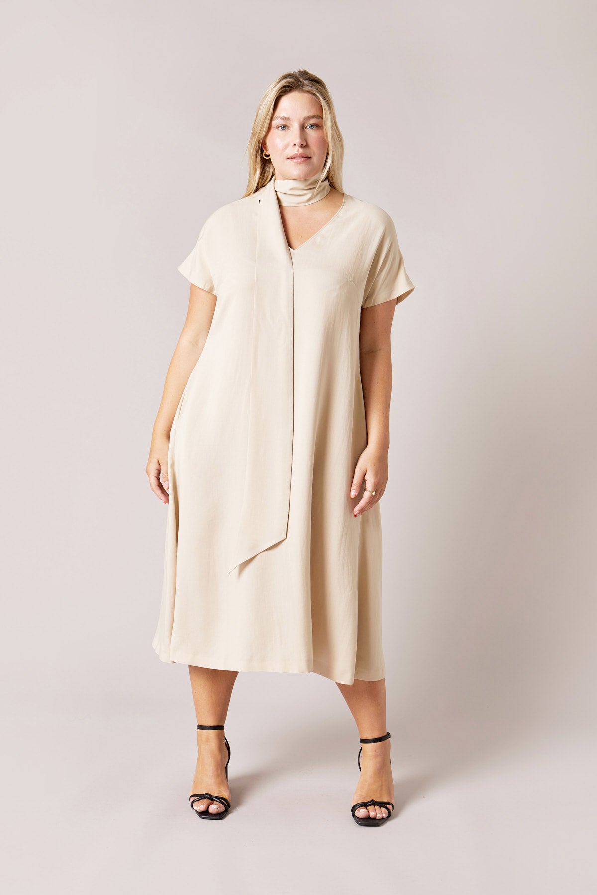 Tencel Crème Latte  Plus Size Summer Dress