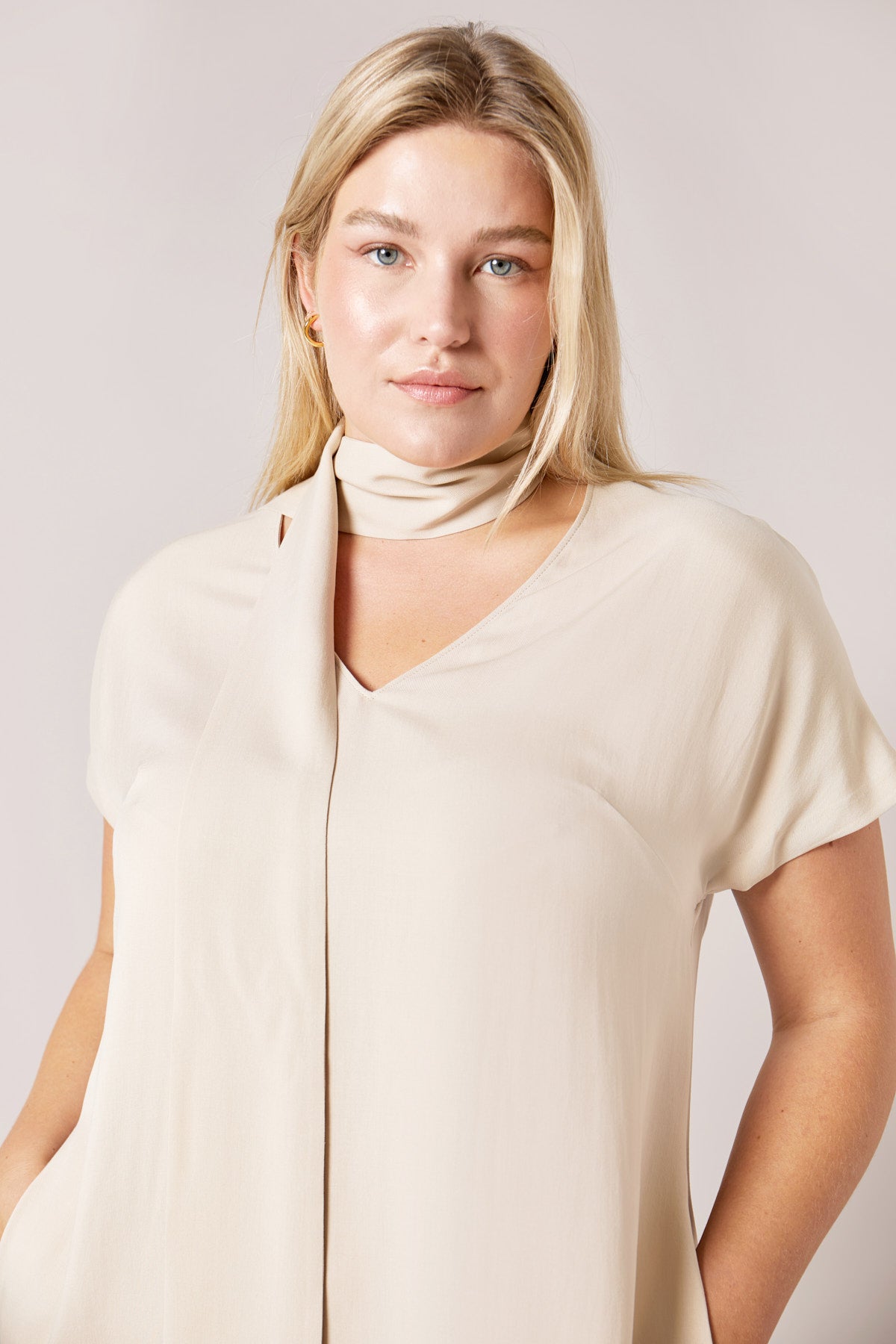 Tencel Crème Latte  Plus Size Summer Dress
