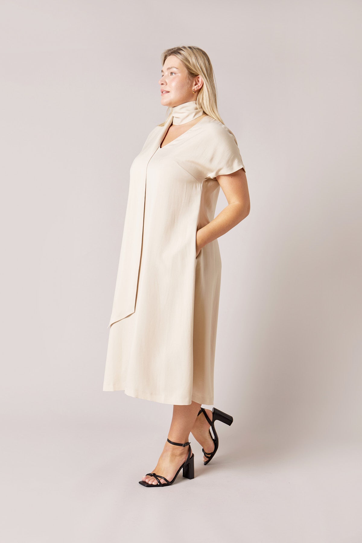 Tencel Crème Latte  Plus Size Summer Dress