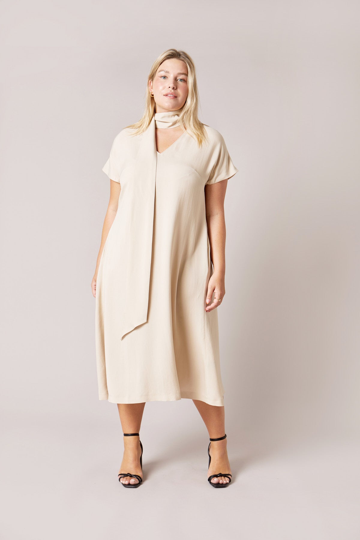 Tencel Crème Latte  Plus Size Summer Dress