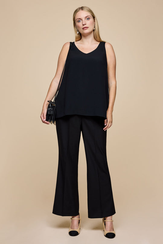 Tailored Wool Straight-leg Trousers Black
