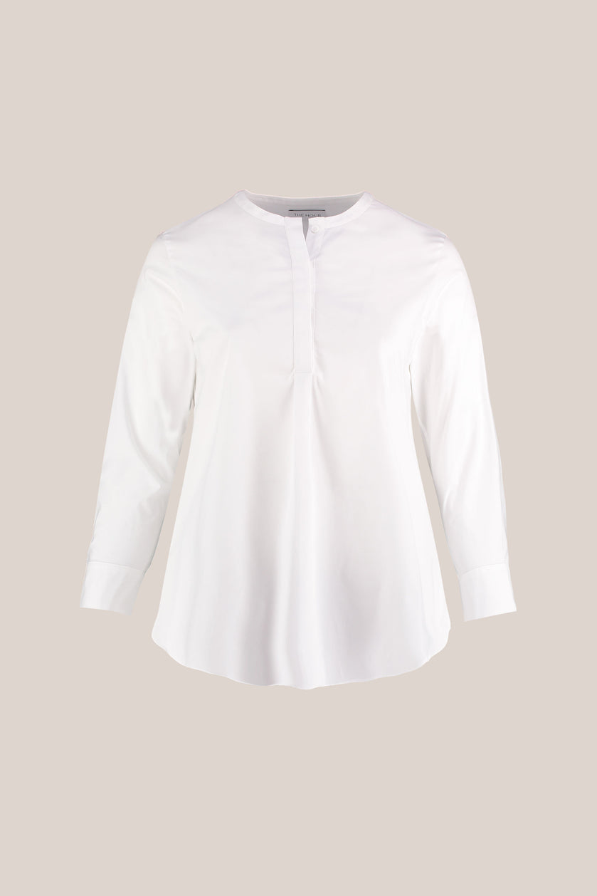 Collarless Cotton Shirt PLUS-SIZE THE HOUR