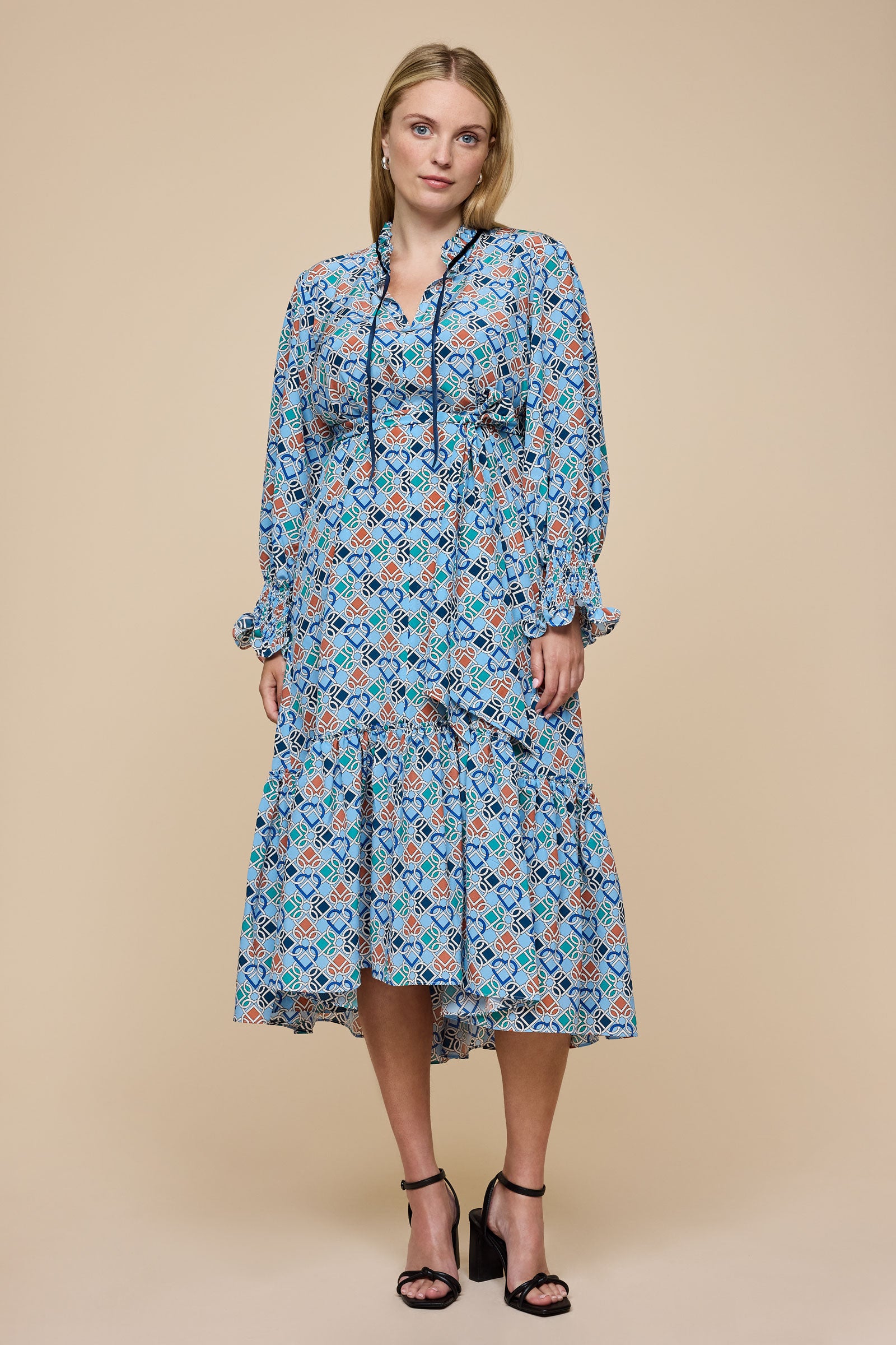 Forever Love Hearts Liberty Silk Midi Dress THE HOUR Plus-size