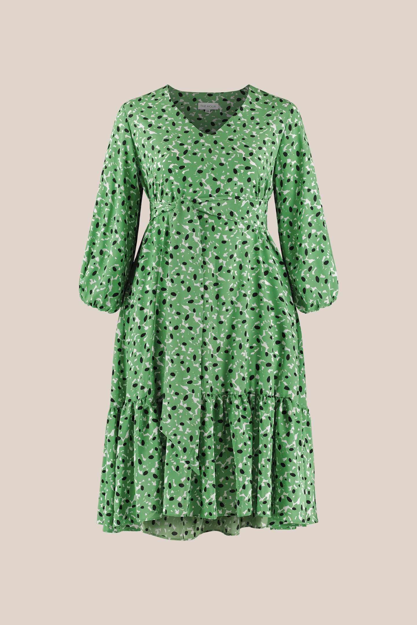 Green Floral Silk Dress - THE HOUR Green Floral Silk Dress - THE HOUR