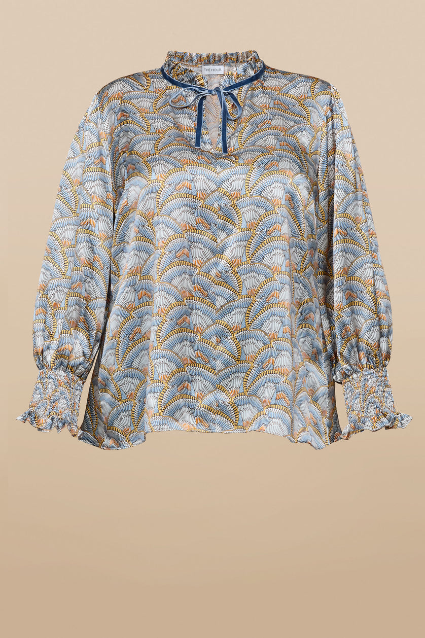 Icarus Wing Print Silk Blouse | Plus-size | THE HOUR Designer UK