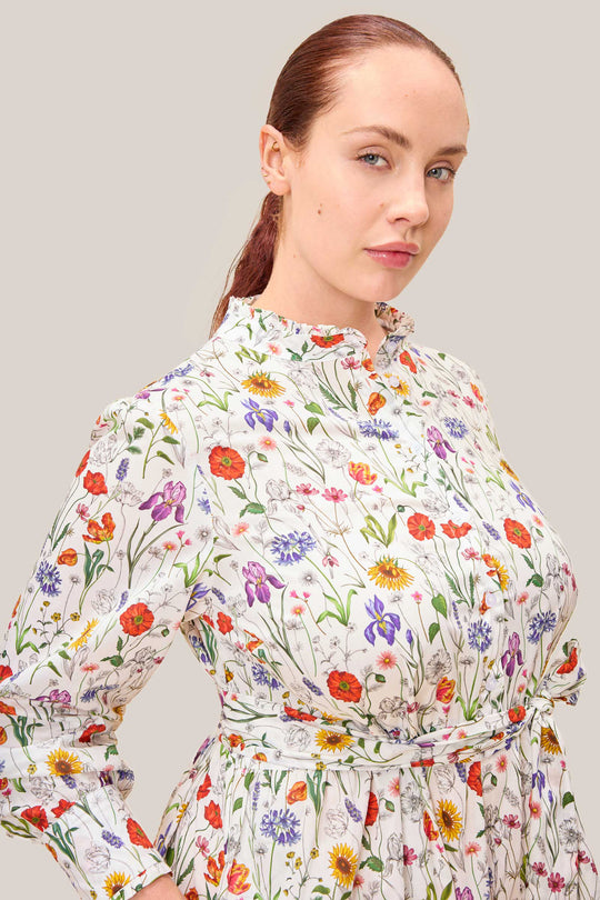 chinese dress ladies Holy Grail Rare 70s Brushed Cotton Origin Liberty Print Midi Dress – The  Pansy Garden main image 1