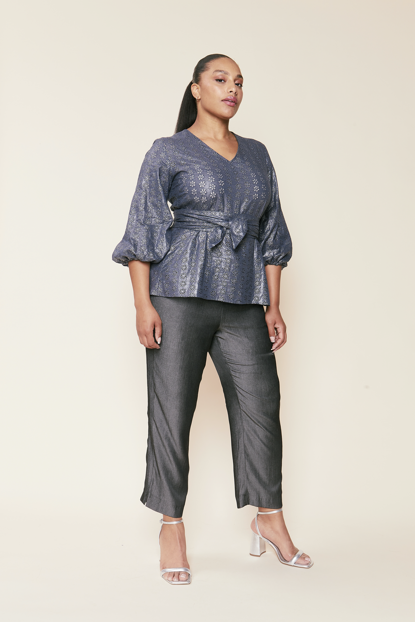 Metallic Broderie Anglaise Blouse Plus-size THE HOUR
