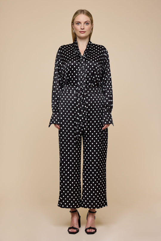 Black Polka Dot Palazzo Trousers