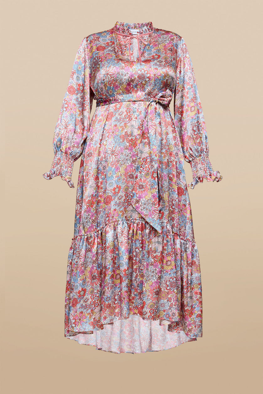 Rainbow Garden Pink Midi Dress THE HOUR X LIBERTY  Plus-size