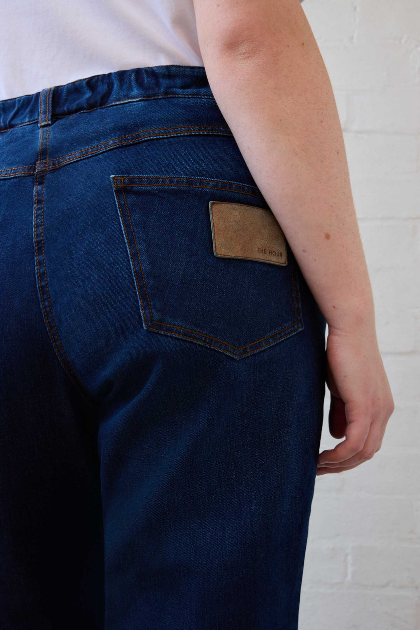 High Waisted Wide Leg Jeans – Dark Blue
