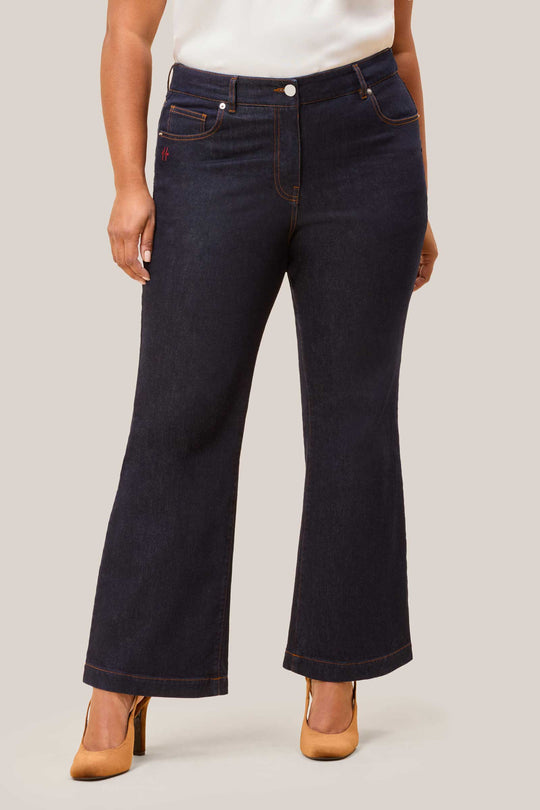 High Waisted Wide Leg Jeans – Dark Indigo