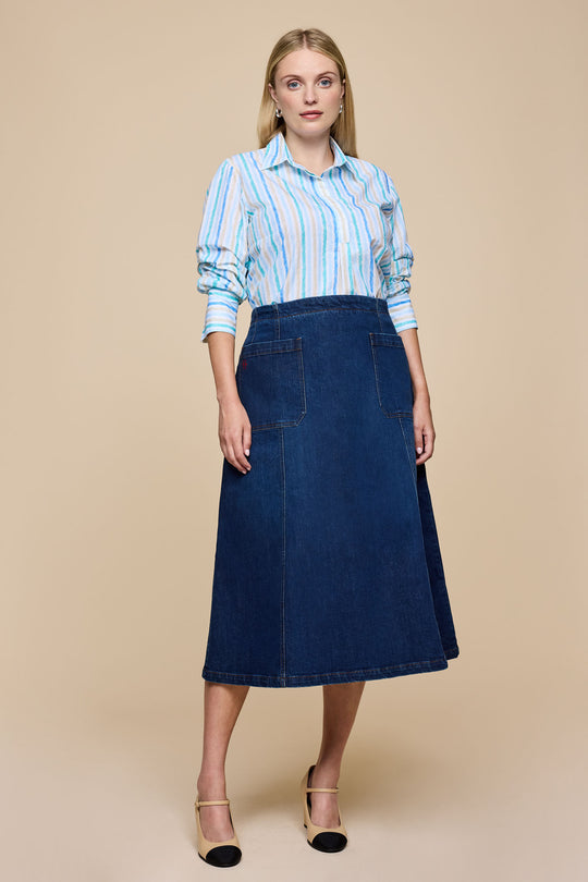 The Denim A-Line Skirt