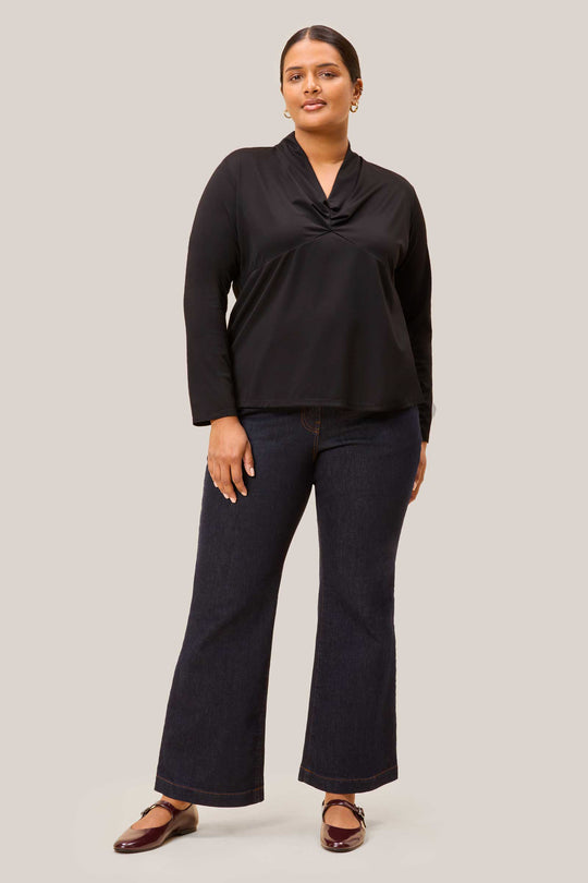 The Jersey V-Neck Top – Black