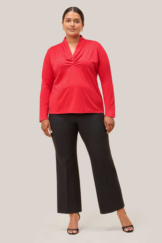 The Jersey V-Neck Top – Red