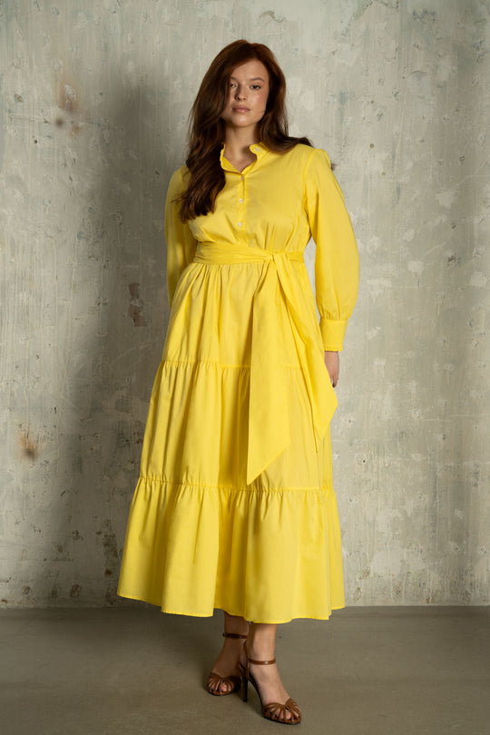 Sunshine Yellow Tiered Maxi Dress
