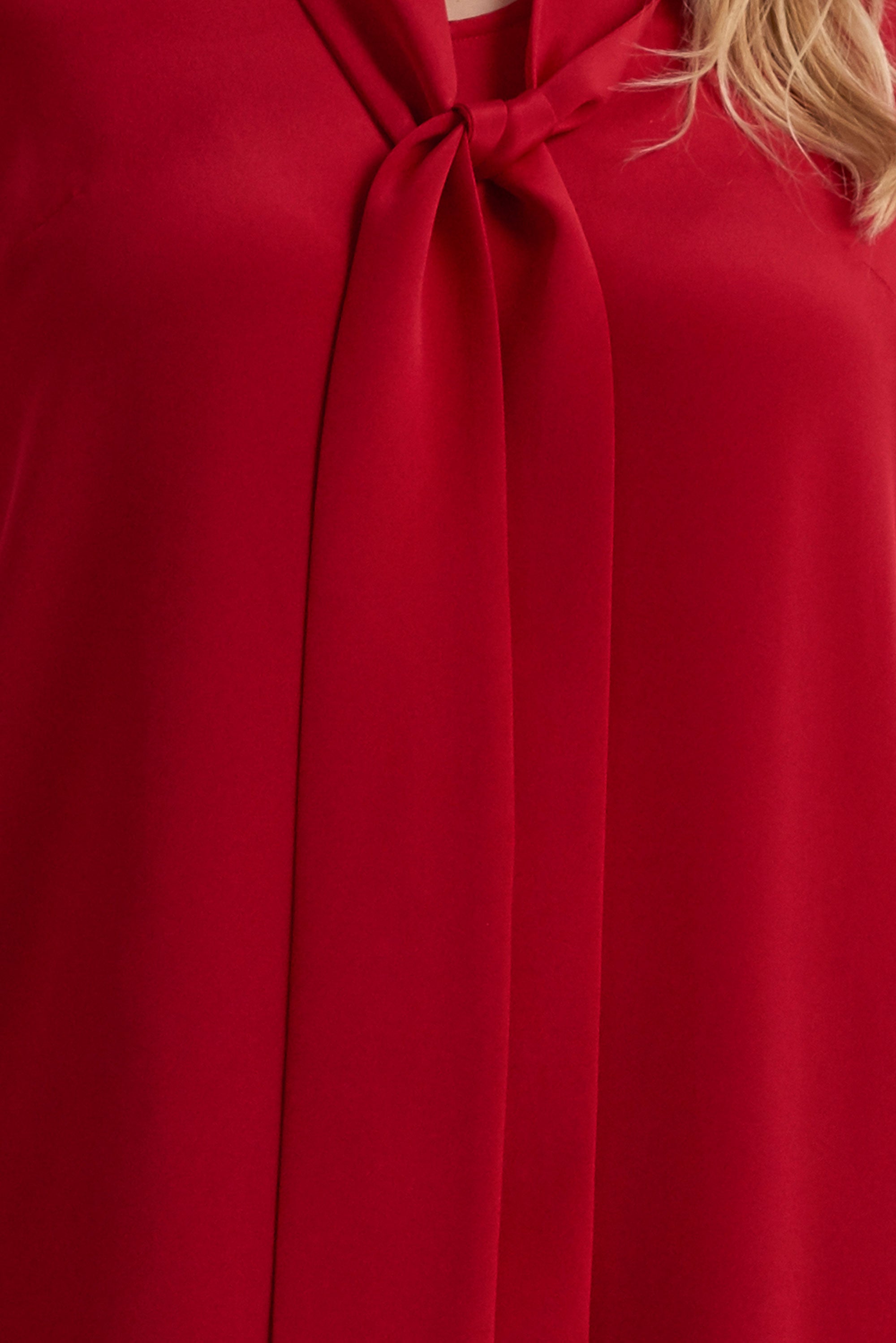 Scarlet Neck Tie Designer Plus Size Blouse - THE HOUR