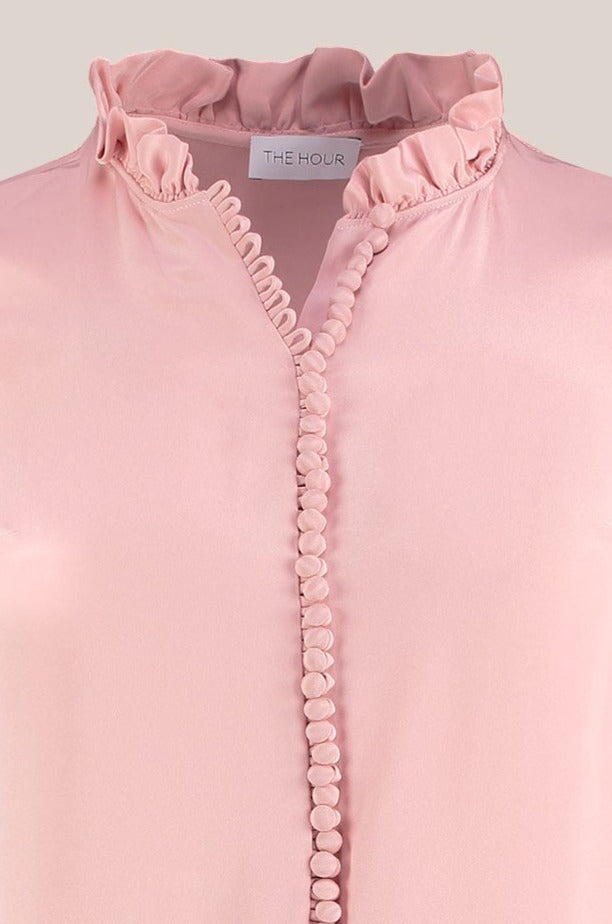 Designer Plus size pink silk top