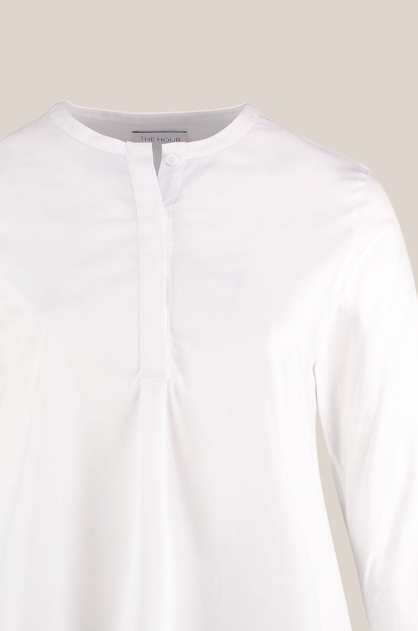 Designer Plus size long sleeve cotton shirt collarless