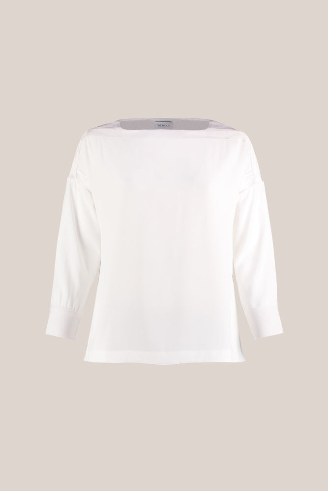 White Relaxed Fit Top Designer Plus Size - THE HOUR