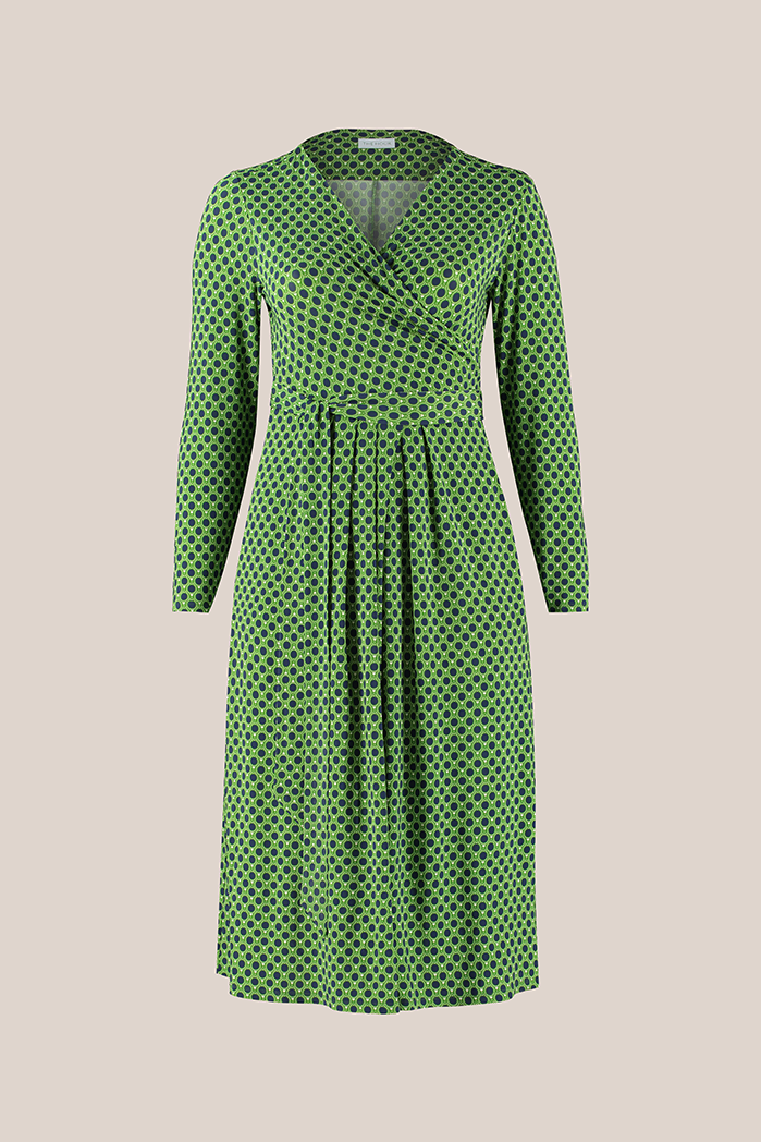 THEHOUR-Plus-size-Jersey-wrap-dress-green-print