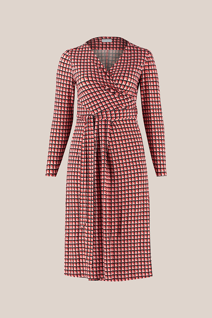 THEHOUR-Plus-size-Jersey-wrap-dress-pink-print-vintage-style